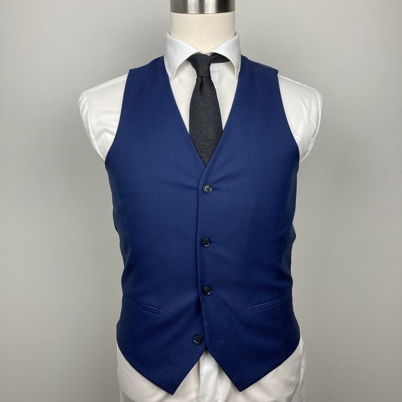 Alfani Mens Vest Slim Fit Size Small Blue - Picture 2 of 7